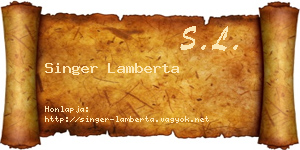 Singer Lamberta névjegykártya